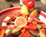 A picture of step 1 of Apple cucumber salad.
