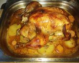 Foto del paso 5 de la receta: Pollo asado al carbón con filete de cerdo, papa y zanahoria