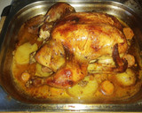 Foto del paso 5 de la receta: Pollo asado al carbón con filete de cerdo, papa y zanahoria