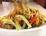 Hình bước làm 9 của món Miến xào Japchae Hàn Quốc