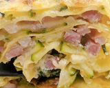 Une image de l'étape 7 de Lasagnes de courgettes, lardons et comté.