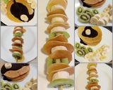 صورة لخطوة 3 من وصفة ميني بان كيك مع الفاكهة وصوص الشكولا 🥞🍌🍫