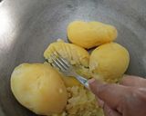A picture of step 1 of Aloo Matar Tikki Chole Chaat.