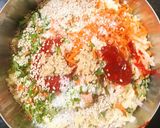 A picture of step 3 of Cabbage soya chunks thalipith (High protein, nutritious).