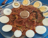 Foto del paso 4 de la receta: Fideos de calabacín con pesto rojo y huevo