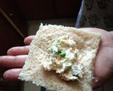 A picture of step 2 of Dahi bread rolls.
