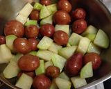 A picture of step 2 of Braised Kohlrabi and Red Potatoes.