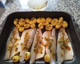 Foto del paso 16 de la receta: Filetes de Lubina al horno con Limón y patatas