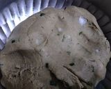 A picture of step 2 of Green onion masala rotla.