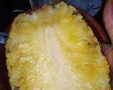A picture of step 1 of Pineapple coconut drink.