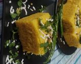 A picture of step 8 of Besan dhokla.
