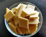 A picture of step 4 of Kaju Katli.