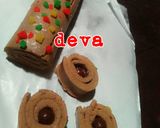 Foto langkah ke 8 dari resep Steamed Chocolate Roll Cake Deva.