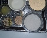 A picture of step 1 of Custard Karachi halwa.