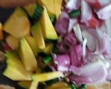 A picture of step 2 of Saaga bhaja.