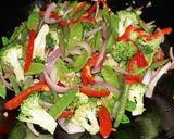 A picture of step 2 of Stir fry shrimp with vegetables.