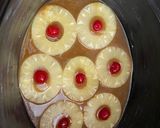 A picture of step 2 of Crockpot pineapple upside down cake.