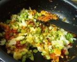 A picture of step 1 of Pull apart bhaji pav.