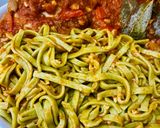Foto del paso 6 de la receta: FIDEOS NIDO DE ESPINACA Y AJO CON SALSA TUCO DE CARRE DE CERDO🍝🍖🍝
