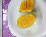 A picture of step 1 of Mango milk shake.