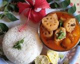 A picture of step 7 of Lotus stem gravy😋😋💐.