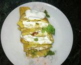 A picture of step 5 of Mung Dal Cheela with stuffed Paneer.