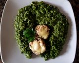 Foto del paso 7 de la receta: Arroz verde con champiñones rellenos. #recetariocamino