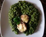 Foto del paso 7 de la receta: Arroz verde con champiñones rellenos. #recetariocamino