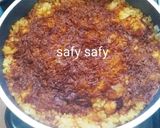 A picture of step 7 of Maqluba with Chickpeas and Beef.