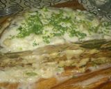 Foto del paso 24 de la receta: pastel de tortilla tres sabores rellena bañada con salsa crema de puerros