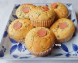Hình bước làm 5 của món Muffins MẶN vị: phô mai-hành lá-xúc xích