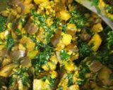 A picture of step 5 of Methi Ringan nu Shaak Bajra no rotlo.