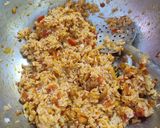 A picture of step 2 of Tomato onion rice for lunch.