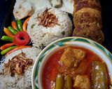 A picture of step 7 of Matar Pulao Achaar Gosht Shami kabab.