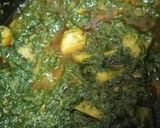 A picture of step 1 of Aloo Palak.