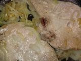 Costeletas de cerdo con ensalada de papa
