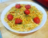Pas rețetă Spaghetti , sos de roșii, usturoi și busuioc  🍝 5 fotografie