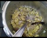 A picture of step 2 of Khaari Bhaat.