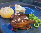 Mézes-fokhagymás sült oldalas kemencében, majonézes burgonyával recept fázis 7 fotója