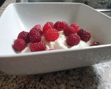 A picture of step 1 of Rasberry ice cream dessert.