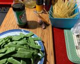 Foto del paso 1 de la receta: Judías verdes con espaguetis y gambones