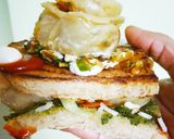 A picture of step 8 of Spinach & Veggie stuffed Momo Sandwich.