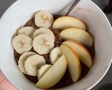Hình bước làm 5 của món Cháo yến mạch cacao chuối táo