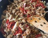 A picture of step 4 of Pasta with Spicy Sausage, Sun-dried Tomatoes & Basil.