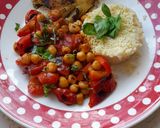 A picture of step 4 of Panfried halibut with chickpeas.