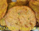 A picture of step 5 of Matar ki puri.