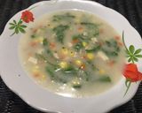 Foto langkah ke 5 dari resep Chicken Soup Ala KFC modifikasi | Spinach Chicken Soup | #ResepSederhana #AnekaSoup #CABE.