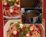 A picture of step 3 of AMIEs Spaghetti with fresh Tomatoe.
