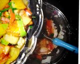 A picture of step 2 of Memon's fusion omelet.