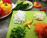 Foto del paso 4 de la receta: Pimientos rellenos con repollo, setas y arroz